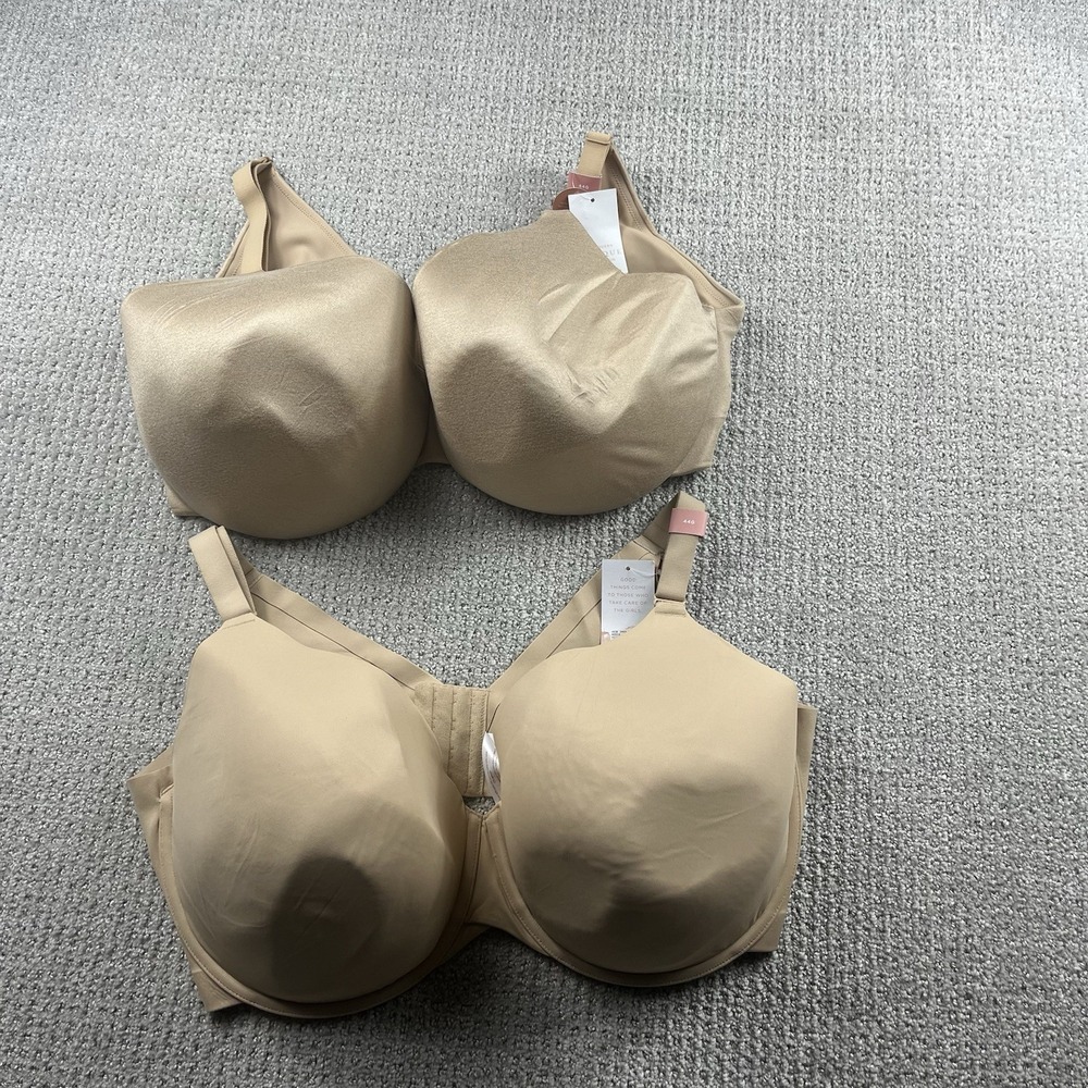 CACIQUE BEIGE Lightly Lined Full Coverage Bra; Size 44G NEW Lot Of 2